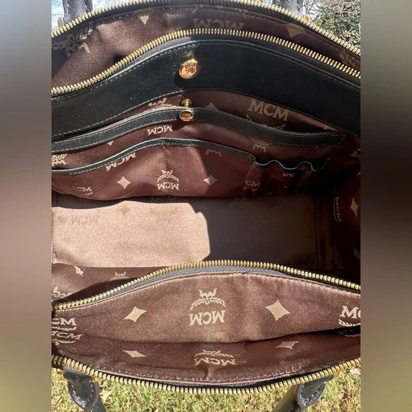 MCM Berlin Satchel/Structured Tote Saffiano Leather with COA Preloved EUC - Picture 6 of 12